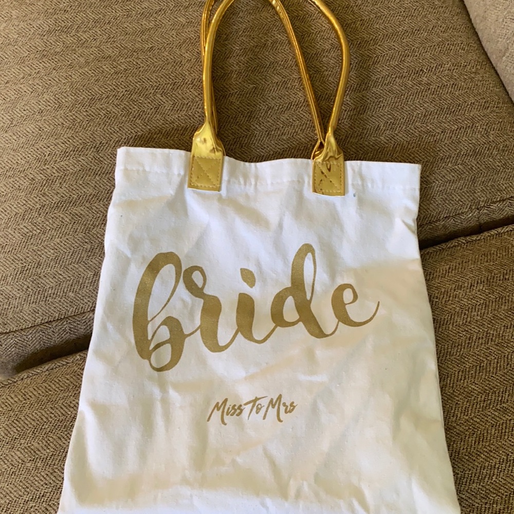 Bride gold tote miss to mrs